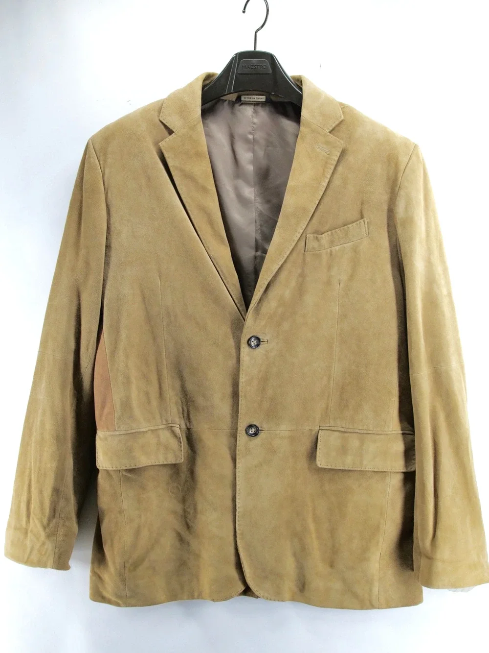 Banana Republic Beige Suede Leather Single-Breasted Mens 42R Blazer
